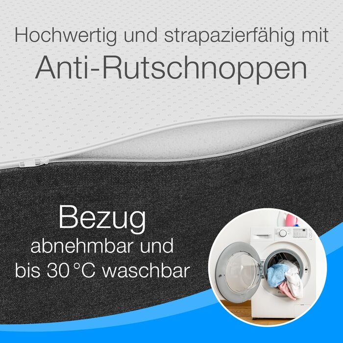 Розкладний матрац ELONEO Premium Visco 90x200 см, надвисокий 15 см, розкладний гостьовий матрац, розкладний матрац, розкладний матрац, матрац з підтримкою спини, дорожній матрац, розкладне гостьове ліжко, розкладне ліжко, яке можна прати, сірий/білий 90 x