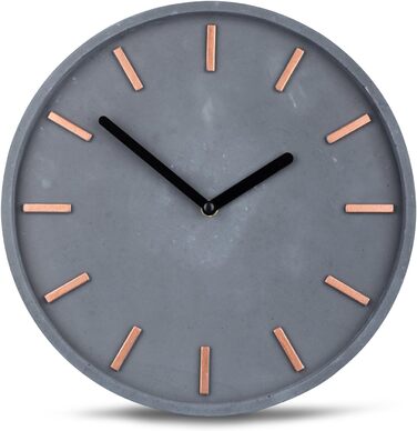 Високоякісний бетонний годинник настінний годинник із сірої міді приблизно 30 см круглий Сучасне оздоблення стін Дизайнерський год