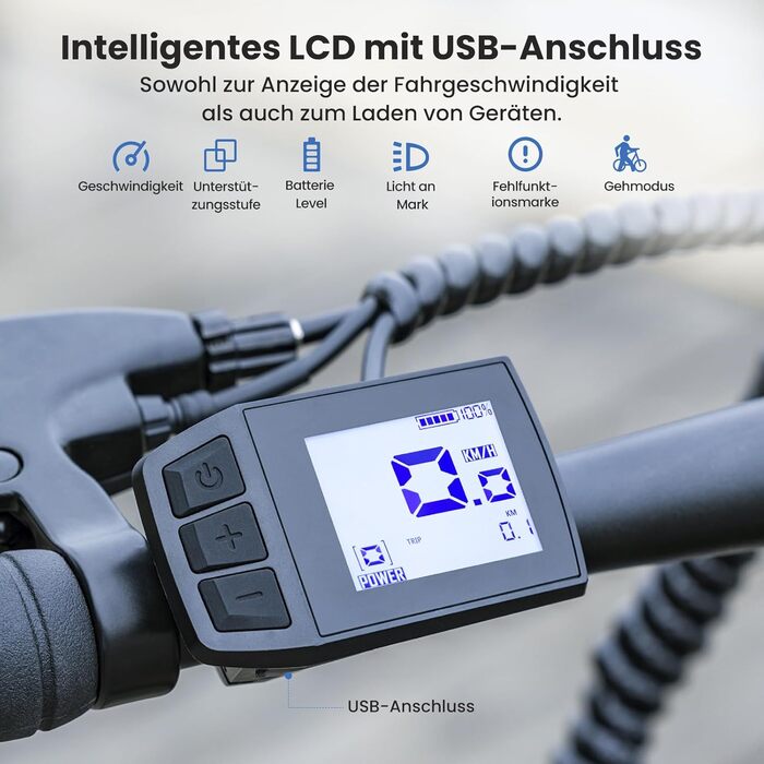 Електровелосипед, Електричний трекінговий велосипед, Електровелосипед для чоловіків та жінок з акумулятором 561.6 Втгод, запасом ходу 100 км, двигуном 250 Вт, Електровелосипед з 7-ступінчастою коробкою передач, Міський велосипед Pedelec, Електровелосипед 