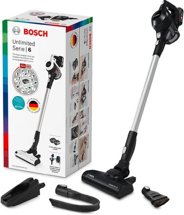 Акумуляторний багатофункціональний пилосос BOSCH BBS611BSC, чорний вбудований ручний пилосос, 2 швидкості, до 30 хв роботи
