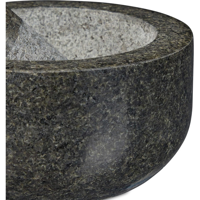 Гранітний розчин Relaxdays з товкачиком, міцний і довговічний, спеції, трави, полірований кам'яний розчин, Ø 16 см, 400 мл, сірий,