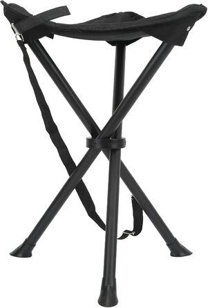 Вуличний штатив-стілець Alomejor, вантажопідйомність 200 кг, 3-ногий штатив-стілець, портативний складний стілець для риболовлі, кемпінгу, пікніків, чорний