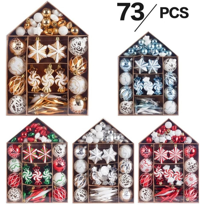 Набір різдвяних кульок із 73 предметів Micpointik
