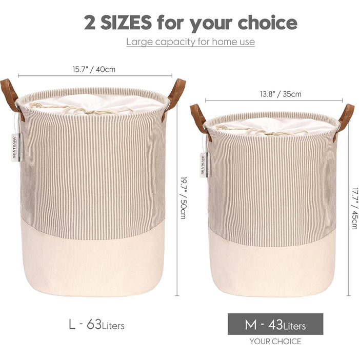 Брезентовий кошик для білизни Sea Team Stripe Pattern Брезентовий тканинний кошик для білизни, що складається, з ручками зі шкіри