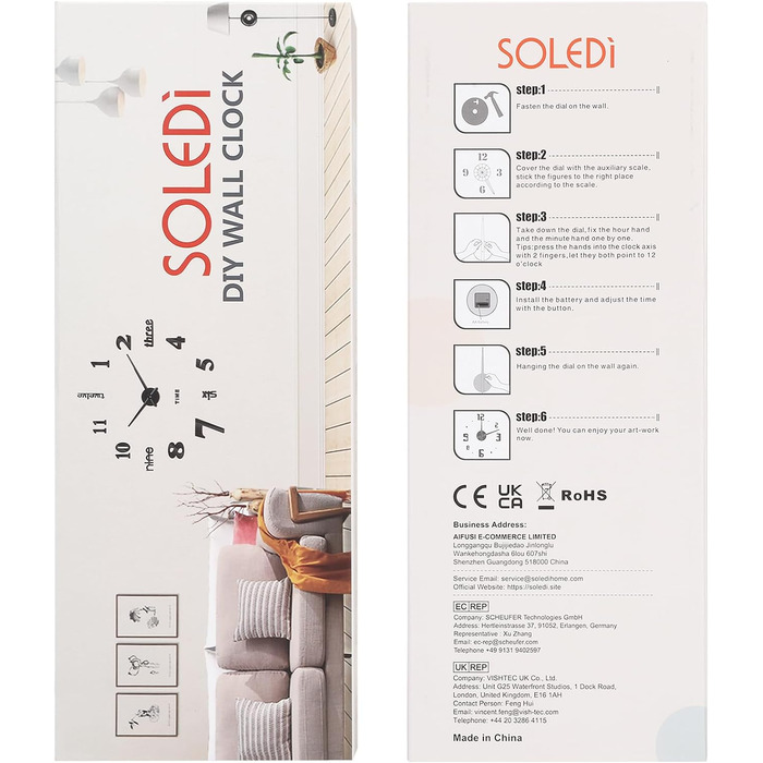 Настінний годинник великий XXL для наклеювання - DIY німий сучасний годинник настінне татуювання для вітальні кухні спальні офісу