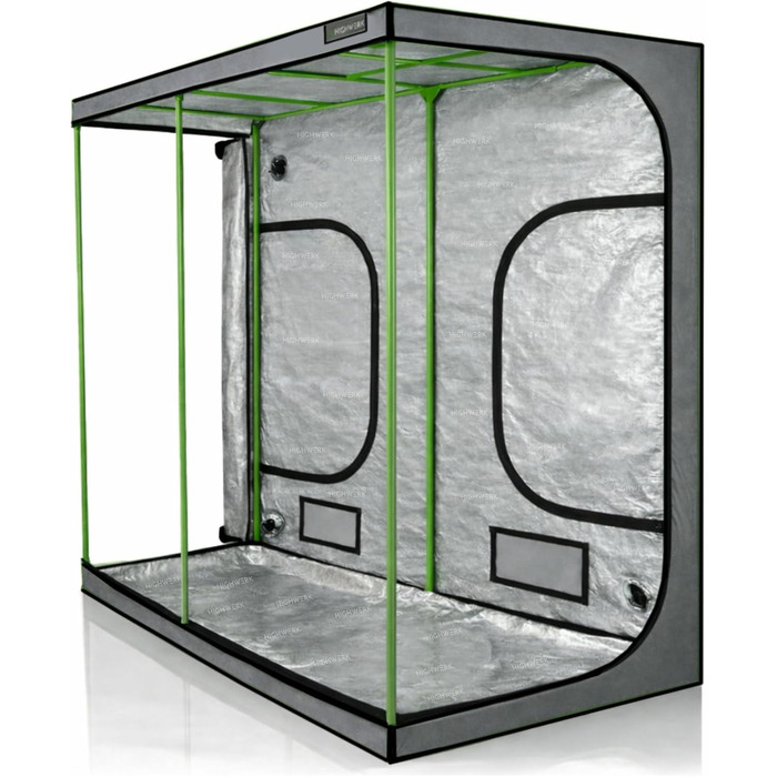 Намет для вирощування MyHomeGrow, сірий Закритий бокс для вирощування рослин Гроубокс, домашнє вирощування, гроушафа Намет для розсади, рослинний намет, теплиця для вирощування, 240x120x200