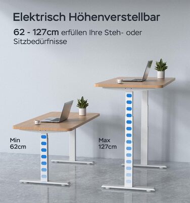 Каркас столу з регулюванням висоти та 2 потужними двигунами, регульований по висоті каркас столу з 4 налаштуваннями пам&39яті, витримує 135 кг (білий, 3-сегментні ніжки)