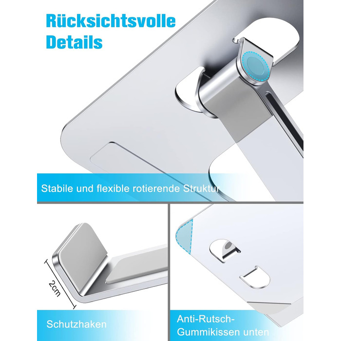 Підставка для ноутбука Babacom з регульованою висотою, складна підставка для ноутбука з алюмінієвого сплаву Ергономічна вентильова