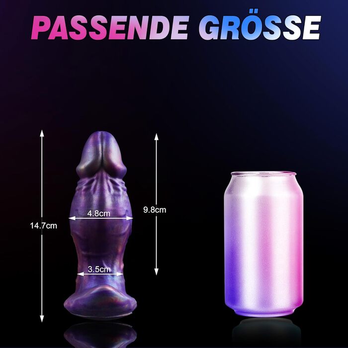 Великий анальний фалоімітатор Leyuto, силікон, реалістична форма, анкерна основа, S