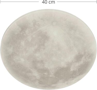Стельовий LED-світильник Trio Leuchten Lunar 627514000, акрил з мотивом місяця, змінні фази місяця, 1 x 22 Вт LED, регулювання яскравості, функція нічного підсвічування, з пультом ДК, білий, діаметр 40 см