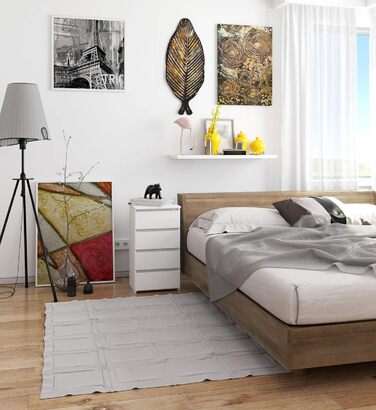 Комод AKORD CL4 40 см 4 шухляди Шафа для вітальні для спальні Ш40 x В74 x Г35 см Вага 18,4 кг Білий/Білий