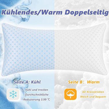 Подушка 40x80 - Подушка з мікрофібри, м&39яка та дихаюча для алергіків, регульована висота, підходить для сну на боці, животі та спині, ергономічна подушка від болю в шиї, 40x80 см, небесно-блакитний, 1