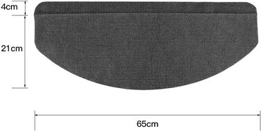 Набір із 15 самоклеючих килимків для сходів, нековзні, захисні килимки для сходів, підходять для дітей, людей похилого віку та домашніх тварин, 65 21 см, чорна сітка