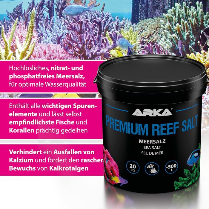 Преміум Reef Salt - 20 кг - Високоякісна морська сіль для оптимального догляду за коралами в морських акваріумах, швидко розчинна, підтримує довготривалий ріст і здоров&39я коралів.