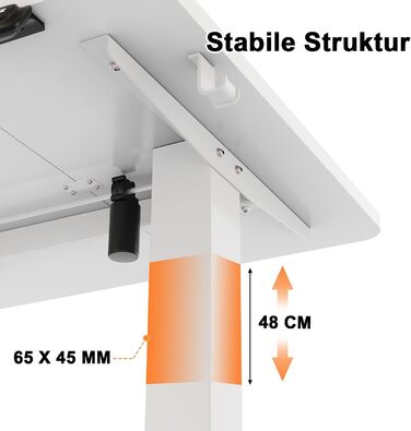 Стіл для роботи стоячи з регульованою висотою, електричний стіл з функцією пам&39яті, 140 x 60 см, білий