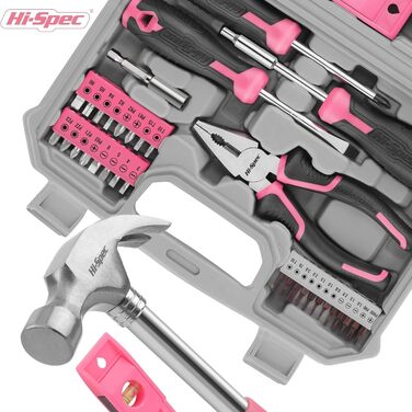 Високоякісний домашній набір інструментів для жінок 42 шт. Невеликий ящик з рожевими інструментами та ручкою викрутки 2-в-1 для ре