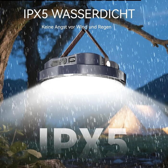 Світлодіодний кемпінговий ліхтар LETOUR, акумуляторний кемпінговий ліхтар з акумулятором 5200 мАг, зовнішній кемпінговий ліхтар, 4 режими освітлення, акумуляторний кемпінговий ліхтар, світлодіодний кемпінговий ліхтар, ліхтар для намету, аварійне освітленн