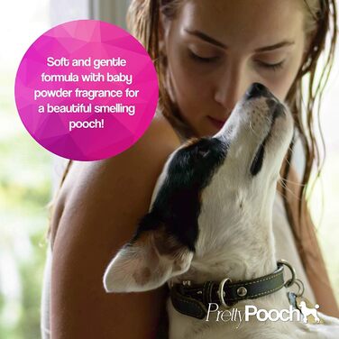 Шампунь та кондиціонер Pretty Pooch Gentle Touch для собак, професійний шампунь глибокого очищення для собак з чутливою шкірою, що не викликає свербежу (4 л, аромат дитячої присипки)