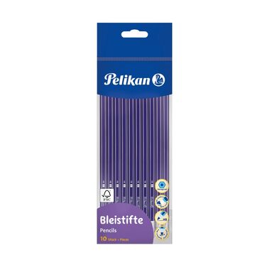 Олівець Pelikan 811132 з гумкою, HB, шестигранний, 10 шт.