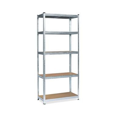 Міцний стелаж Grafner з 5 полицями з МДФ, максимальне навантаження 375 кг, закруглені кути, 75x30x172 см, стелаж без ригелів, полиця для зберігання, полиця для підвалу