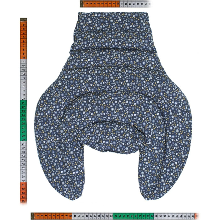 Подушка для шиї та шийного відділу хребта - шия плечі спина - органічна тканина квітковий синій - подушка з органічної спельти - грілка для подушки для шиї - подушка з зернової спельти для шиї та плечей