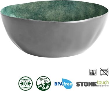 Набір посуду для кемпінгу BRUNNER з меламіну на 2-4 особи (набір 8, 12, 16 або 36 предметів) - венеціанський морський зелений - високоякісний, нековзний набір Tte--Tte з 8 предметів