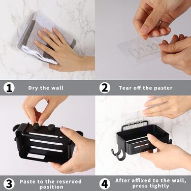 Мильниця Тримач для мила для душу, Настінний тримач для мила з 4 гачками (2 шт.), Самоклеюча мильниця без свердління, Тримач для м