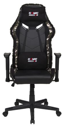 Ігрове крісло GAME ROCKER G-30 зі штучної шкіри, чорний/камуфляжно-зелений, вантажопідйомність до 110 кг