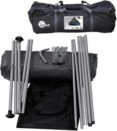 Ваш GEAR Намет Ravello - намет Tipi у 2 розмірах для 4-8 осіб, сімейний намет діаметром 400 см або 500 см, кемпінговий намет з водяним стовпом 5000 мм, захистом від UV 50, вшитим підлоговим покриттям, захистом від комах. Ravello 400 Ø 4 x 2,5 м 4 - 6 осіб