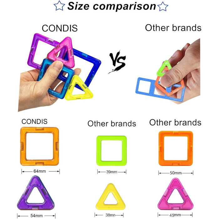 95 Pieces, Magnetic Toys Magnets for Children Magnetic Building Blocks Set Toy Magnetic Games for Children Gift from 3 4 5 6 7 8 Y
