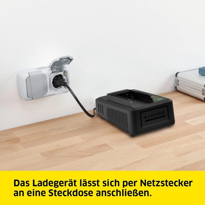 Акумулятор 18 В/2,5 А-год з швидким зарядним пристроєм, літій-іонний акумулятор, час заряджання 100 заряджання менш ніж за 1,5 год