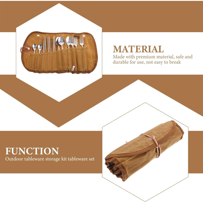 Портативний набір столових приборів для кемпінгу DOITOOL із сумкою для зберігання, столові прибори для пікніка для кемпінгу на свіжому повітрі, вбудовані відділення, захист від подряпин, універсальний для походів, барбекю та пляжу