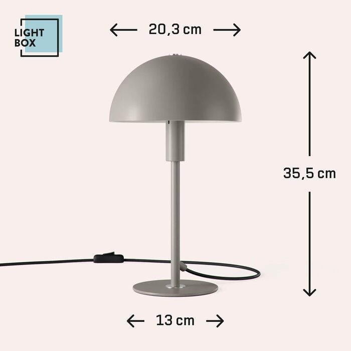 Настільна лампа Lightbox Pilz Висота 36 см Лампа для домашнього офісу, колір taupe (сіро-коричневий)