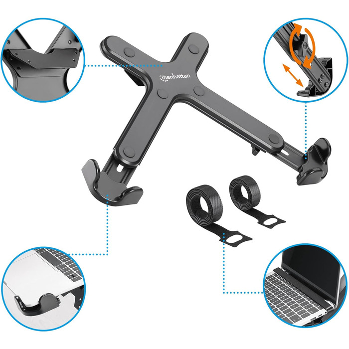 Регульоване кріплення для ноутбука Manhattan 462211 з VESA-сумісністю, чорне