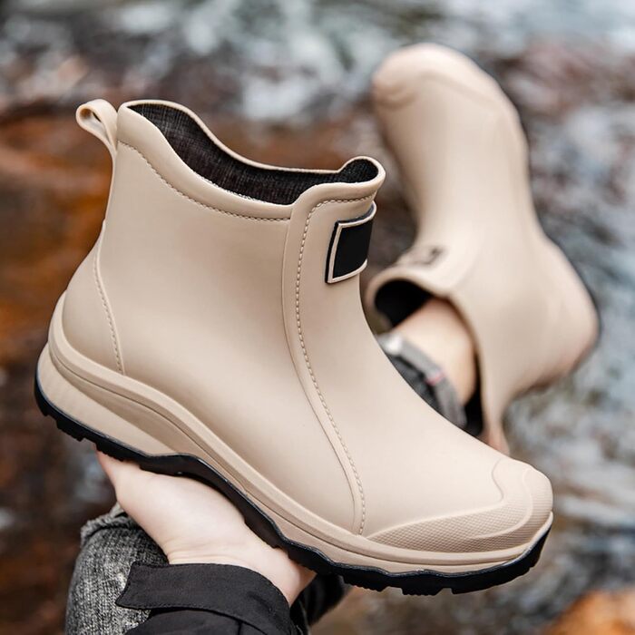 Чоловічі гумові чоботи, водне взуття, гумове взуття з верхнім одягом, студентський повсякденний одяг, все для роботи на свіжому повітрі, риболовлі, миття автомобіля, кухні, не бахіли, гумові гумові чоботи, високе взуття, чоловічі, сірі, 39 1/3 EU