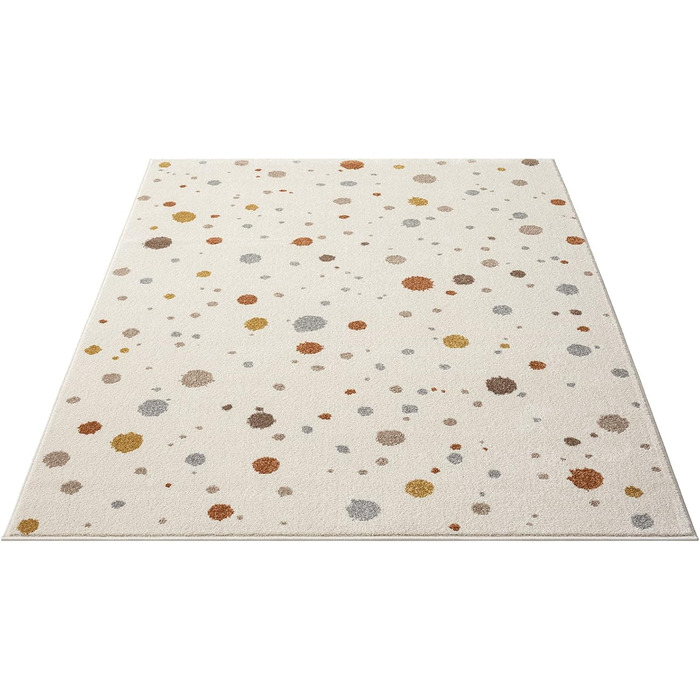 Килим Beat Kids Modern м'який дитячий килим, м'який ворс, простий у догляді, стійкий до кольору, малюнок в крапку, кремовий, 120 x