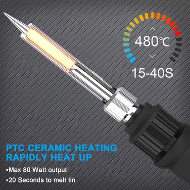 Набір електричних паяльників - набір паяльників 80 Вт, на паяльнику, регульована температура 180 - 480 з ручкою паяльника, паяльни