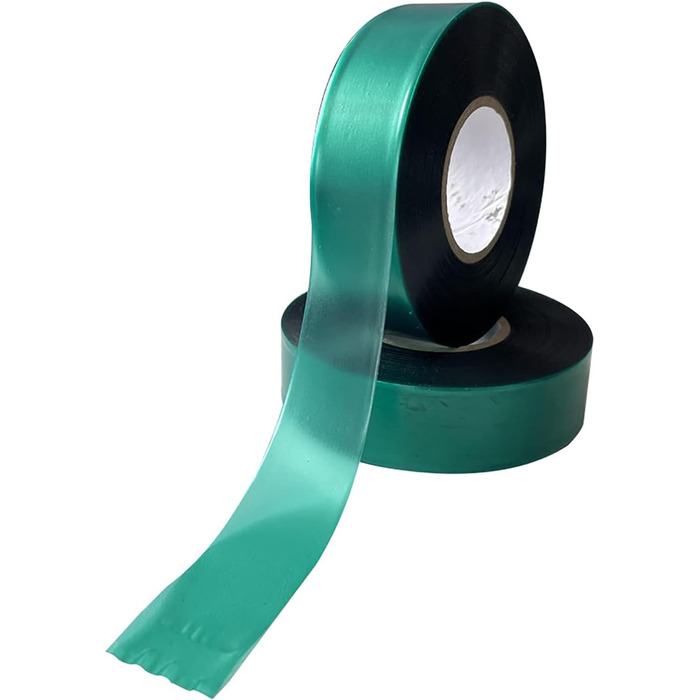 Рулони розтяжної стрічки для краватки для саду зеленої товстої стрічки для рослин у приміщенні, на відкритому повітрі, на патіо, на деревах, гілках, в&39ючих кашпо, квітах, 1 дюйм завширшки та 150 футів завдовжки, 2