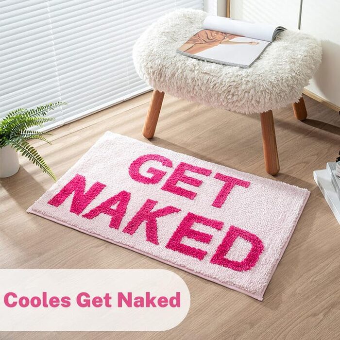 Килимок для ванної Get Naked 50x80 см, нековзний килимок для ванної Get Naked, що миється, м&39який та зручний абсорбуючий килимок для ванної кімнати, рожевий 50 x 80 см