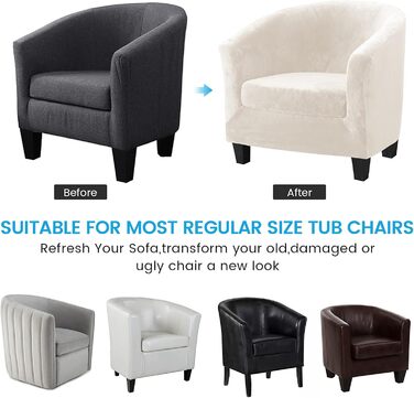 Чохол на крісло Topchances з еластичною підкладкою, універсальний чохол для одномісного дивана, розсувний еластичний чохол на крісло, велюровий чохол з підлокітниками для крісла для кафе, клубного крісла, крісла для відпочинку, коктейльного крісла, бежеви