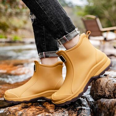 Чоловічі гумові чоботи, водне взуття, гумове взуття з верхнім одягом, студентський повсякденний одяг, все для роботи на свіжому повітрі, риболовлі, миття автомобіля, кухні, не бахіли, гумові гумові чоботи, високе взуття, чоловічі, помаранчеві, 38 2/3 EU