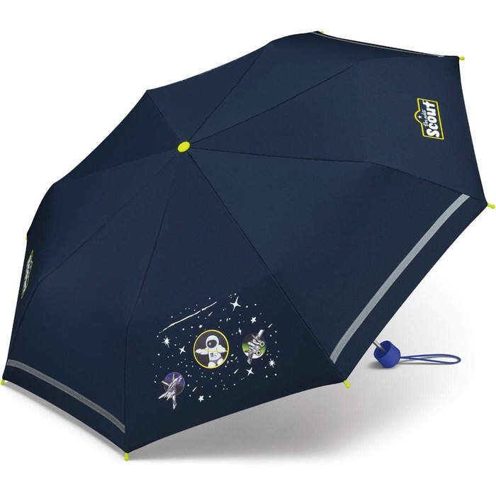 Дитяча складна парасолька Scout світловідбиваюча - космічна темно-синя