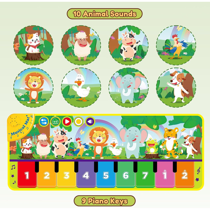 Дитячі іграшки від 1 року, музичний килимок, великодні подарунки дітям, дитячі іграшки від 1 року, подарунок на 1 рік хлопчикові,