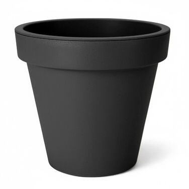Пластиковий квітковий горщик Spetebo XXL антрацитового кольору - 58 см - круглий кашпо для використання в приміщенні та на вулиці - садовий квітковий горщик, кашпо, кашпо