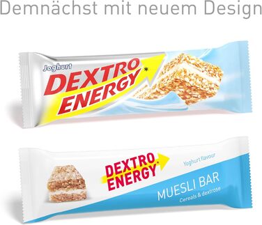 Йогуртовий батончик DEXTRO ENERGY Muesli - 25x35 г (25 шт.) - Смачний злаковий батончик як альтернатива шоколадним батончикам, для швидкого та тривалого постачання вуглеводів. Йогурт одинарний