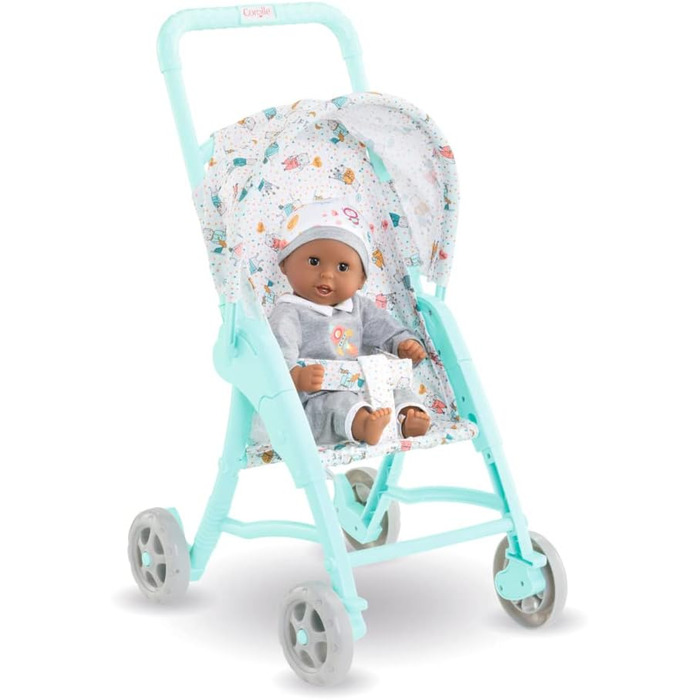 Коляска для ляльок Mon Premier Poupon 30 см, синя, коляска для всіх ляльок 30 см, лялькова мама, аксесуари для ляльок, коляска, пі