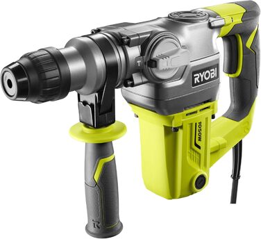 Ударний дриль-шуруповерт Ryobi SDS-Plus (двигун 1050 Вт 3,6 Дж 3 свердла, 1 плоске та 1 загострене зубило) RSDS1050-K