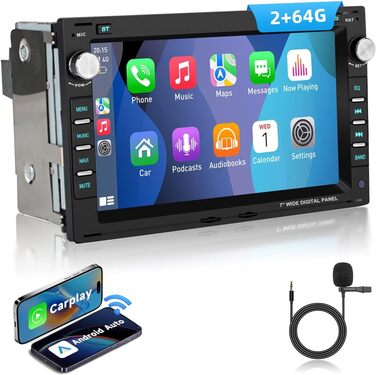 Автомобільне радіо ESSGOO Wireless Carplay та Android 264G Android 14 для VW VW Polo MK3/4 9N Golf 4 Passat B5 T5 Seat Skoda, 7-дюймовий сенсорний екран з Bluetooth FM RDS GPS WiFi