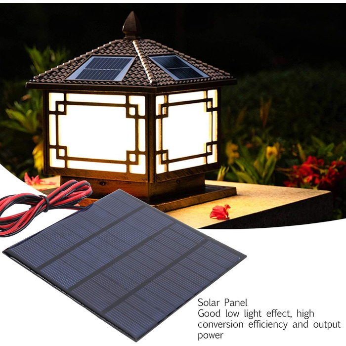 Сонячні панелі Risegun, портативна сонячна батарея 3 Вт 12 В Міні-модуль сонячної енергії, мікро-міні-сонячна панель для сонячної енергії Полікристалічний кремнієвий сонячний модуль з кабелем 1 м