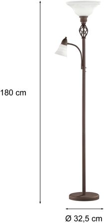 Підлоговий світильник Trio Rustica 4602021-24, LED, метал (колір іржі), з підсвіткою для читання, білий, без лампи ( E27)